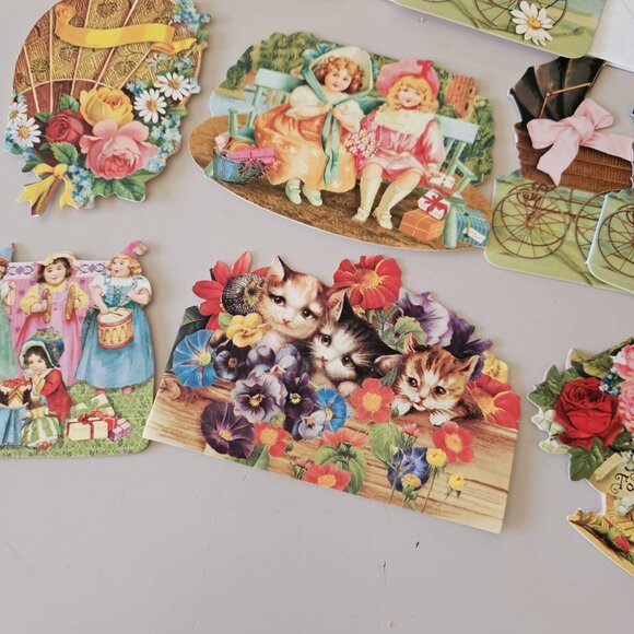 Victorian Die Cut Card (9) Ephemera Collection reproduced from antique unused - Picture 8 of 9